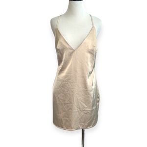 Nasty gal women’s nude‎ silky slip dress size 4